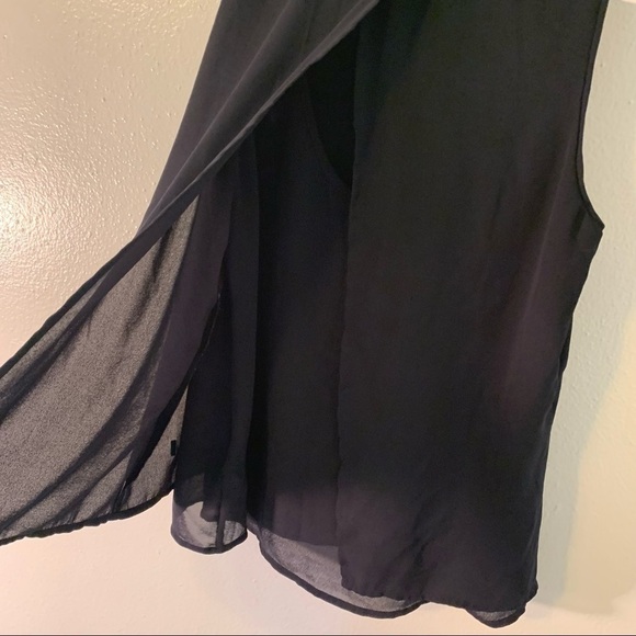 H&M Swing Tank Top Blouse Navy Blue Black Studded - Picture 11 of 11